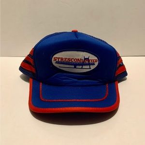 Vintage Strescon 3 Stripe Mesh Trucker Snapback Hat